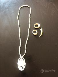 Collana con 2anellini e 1 pendente