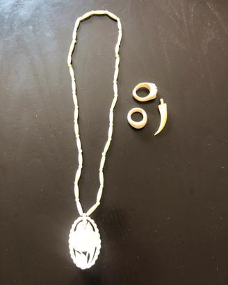 Collana con 2anellini e 1 pendente