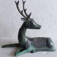 STATUA SCULTURA DI CERVO BRONZO A RILIEVO /213