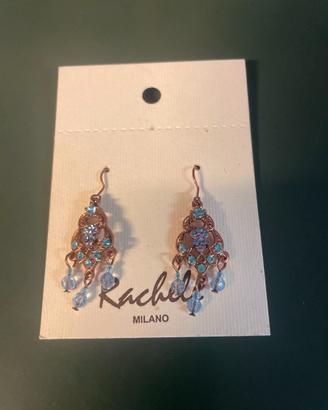 Orecchini Rachel Milano pendenti cristalli azzurri