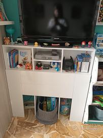 Testiera letto singolo con ripiani