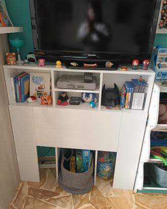 Testiera letto singolo con ripiani