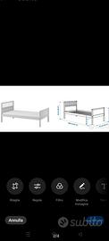letto singolo in legno 