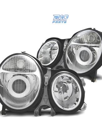 FARI MERCEDES CLASSE E W210 99-02 FONDO CROMATO
