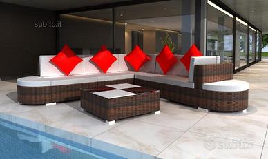 Divano angolare in rattan arredo giardino