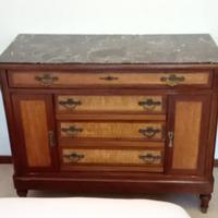 Cassettone Antico in Massello con Piano in Marmo