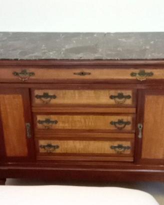 Cassettone Antico in Massello con Piano in Marmo