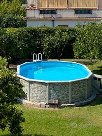 Piscina amovibile in acciao inox 6x3x1,30