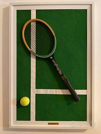 “Match Point” opera d’arte tennis scultura parete