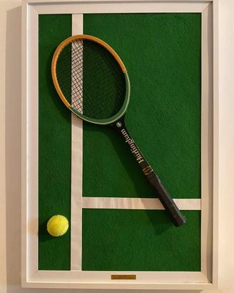 “Match Point” opera d’arte tennis scultura parete