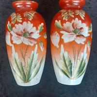 Coppia di vasi in vetro di opalina Liberty 1920