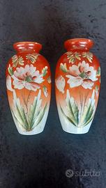 Coppia di vasi in vetro di opalina Liberty 1920