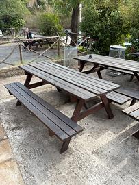 Panche di legno da giardino