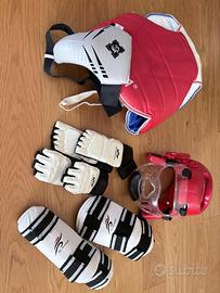 Kit completo protezioni taekwondo