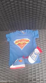 Set Superman 6-9 mesi  scarpe NUOVE