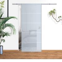 Porta in vetro scorrevole su binario 