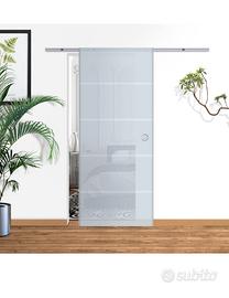 Porta in vetro scorrevole su binario 