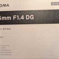 Sigma 35mm F1,4 DG Art  Nikon "SCATOLA +CUSTODIA"