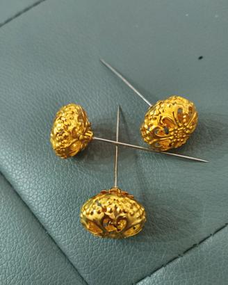 Spilloni da bavero o cappello in metallo dorato