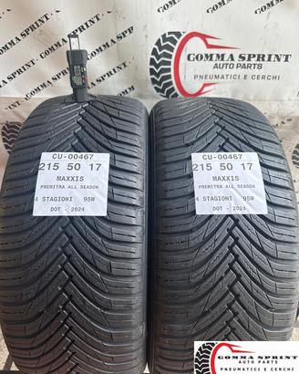 2 PNEUMATICI 215/50 R17 MAXXIS 4 STAGIONI 80%