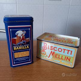 Scatole latta Barilla Mellin