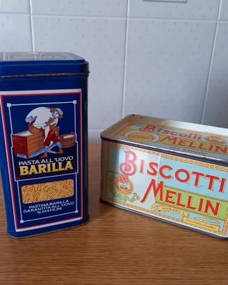 Scatole latta Barilla Mellin