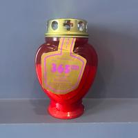 Candela elettrica cuore rosso - durata 1 anno