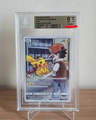 Pikachu Red Sun & Moon CHR (Thai) BGS 9.5 Pokemon