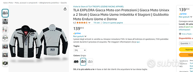 giacca moto TLA EXPLORA con protezioni 3 lati