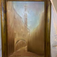 Quadro dipinto su tela - Scorcio Siena