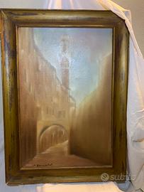 Quadro dipinto su tela - Scorcio Siena
