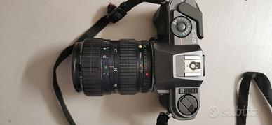 macchina fotografica + grandangolo, teleobiettivo 