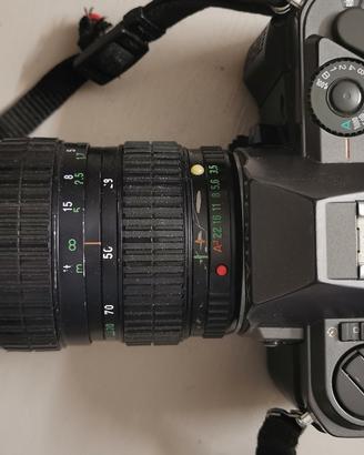 macchina fotografica + grandangolo, teleobiettivo 