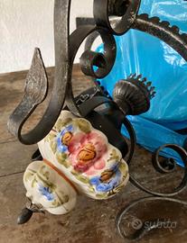 Lampadario ferro battuto