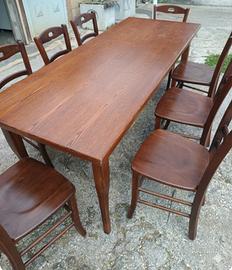 Tavolo completo di 8 sedie 