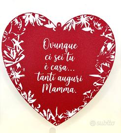 Cuore Wall Art 3D "Ovunque ci sei tu è casa" Mamma