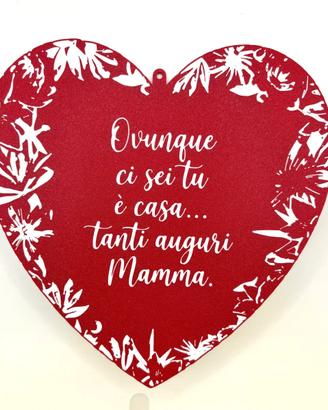 Cuore Wall Art 3D "Ovunque ci sei tu è casa" Mamma