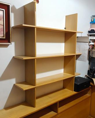 Mobile libreria modulare con base e mensole