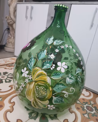 Damigiana decorativa dipinta a mano