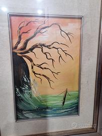 Quadro olio su tela Romano Mussolini