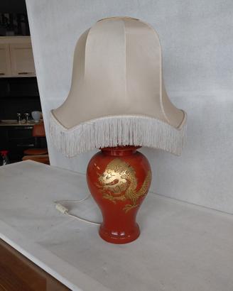Lampada cinese decorata a mano h 84cm
