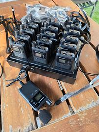 Trasmettitore e ricevitori per guida turistica. 