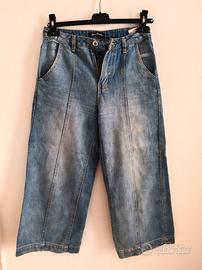 Jeans wide leg alla caviglia donna tg 40