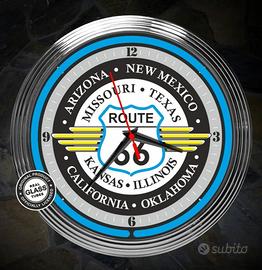 Orologio al neon Route 66