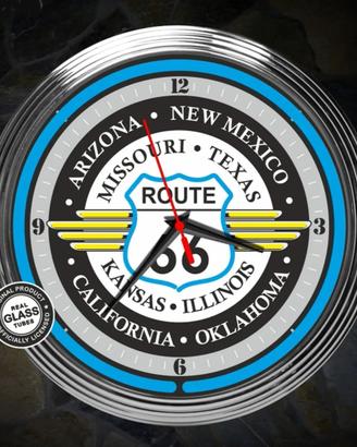 Orologio al neon Route 66