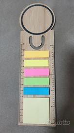 set 50 segnalibri in legno con righello e post It