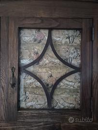 Credenza antica a due corpi con alzata – pezzo art