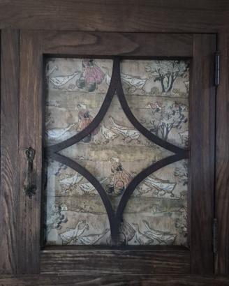 Credenza antica a due corpi con alzata – pezzo art