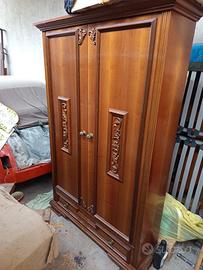 Armadio guardaroba vintage anni 80 legno massello 