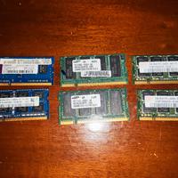 Lotto RAM notebook DDR2 e DDR3 – 4GB / 2GB / 256MB